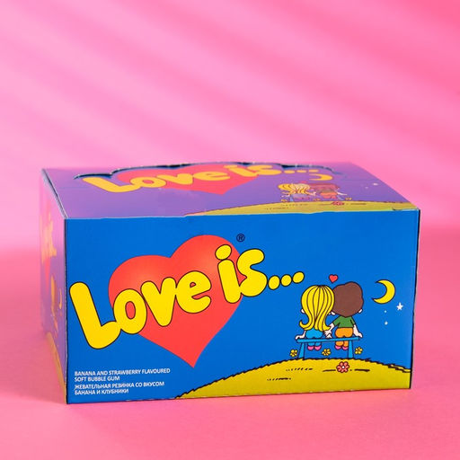 Цена за 100 шт. Жевательная резинка Love is Банан и клубника, 4.2 г