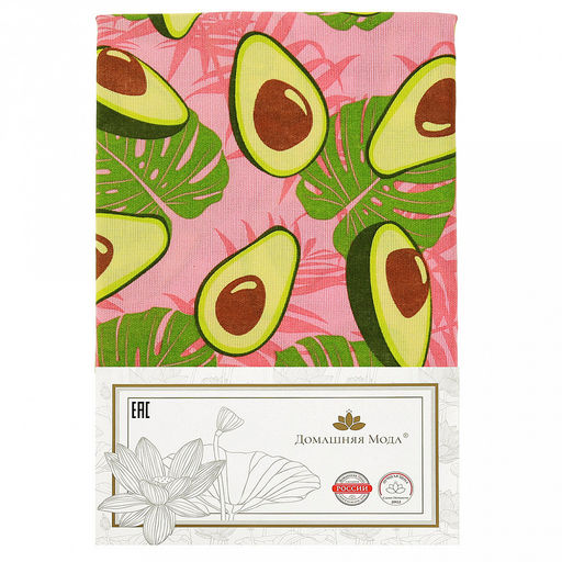 Скатерть 240х145см "Авокадо, вид 7/1", длина стола до 200см, на 10-12 персон, рогожка (хлопок 100%) 171г/м2, упаковка классическая, пакет ПВХ 25х41см, "Домашняя мода" (Россия)