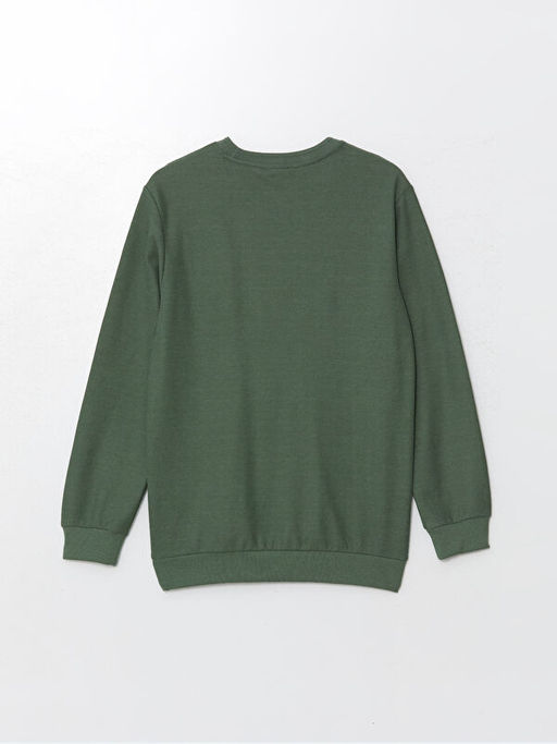 Bisiklet Yaka Uzun Kollu Erkek Sweatshirt