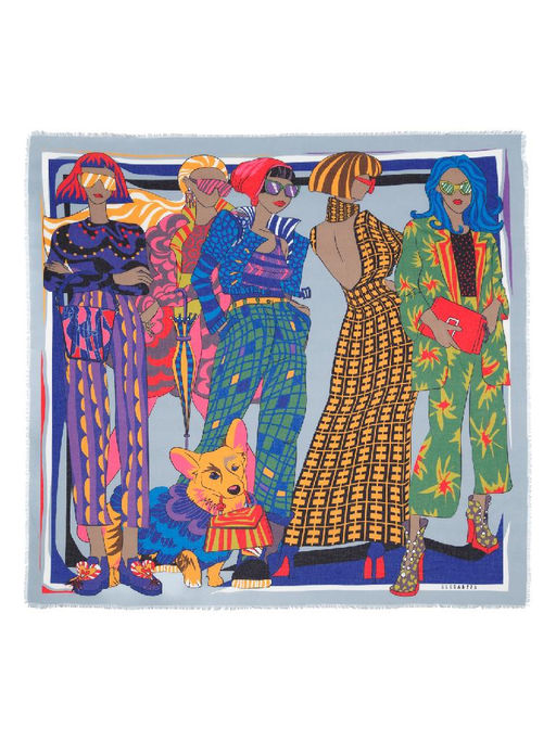 Платок жен. шелк+шерсть+мод 110х110 E16-8373-12 - Eleganzza фото 2