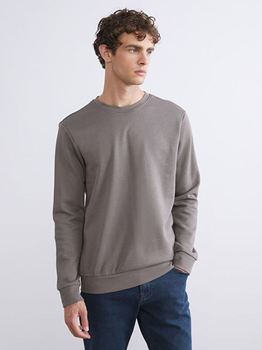 Bisiklet Yaka Erkek Sweatshirt