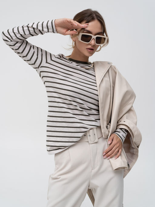 Лонгслив жен.арт.1006/2-6,зеленый тельняшка - Binita фото 4