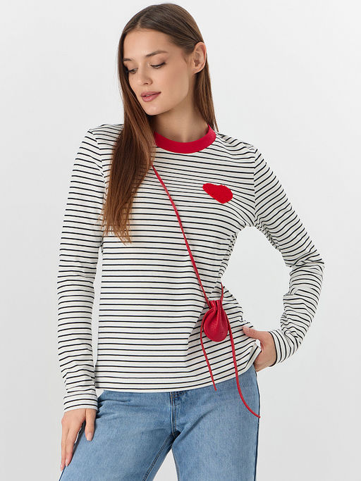 Джемпер женский в бело-черную полоску - Mark formelle фото 14