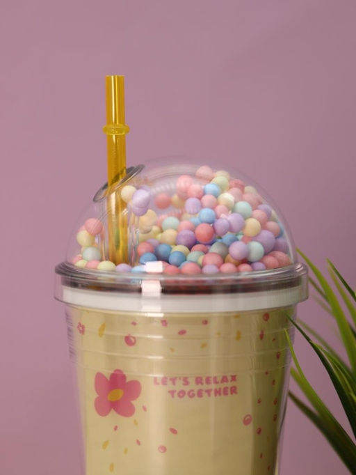 Тамблер iLikeGift "Kitty boat", yellow (450 мл)