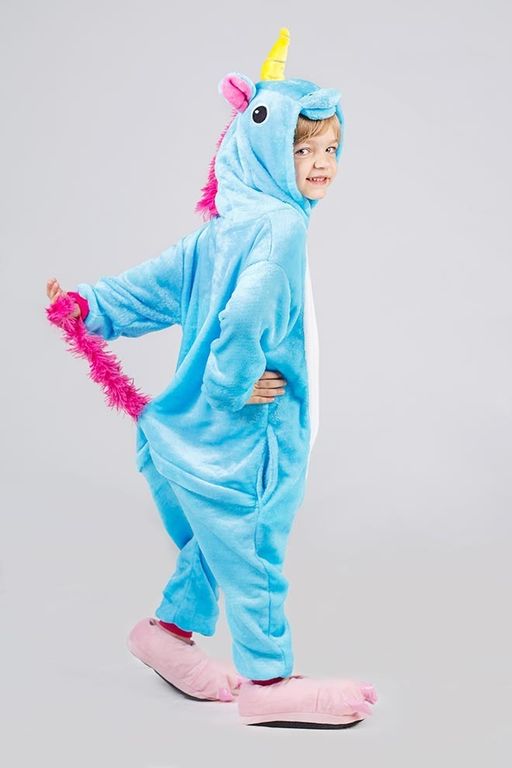 Пижама кигуруми голубой Единорог (детская)