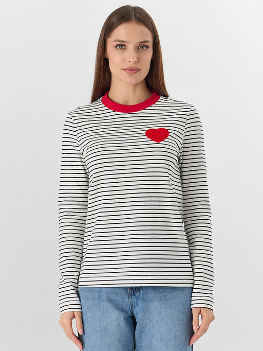 Джемпер женский в бело-черную полоску - Mark formelle фото 8