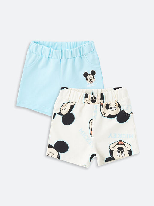 Bisiklet Yaka K?sa Kollu Mickey Mouse Bask?l? Erkek Bebek Ti??rt ve ?ort 2li Tak?m - Waikiki фото 4
