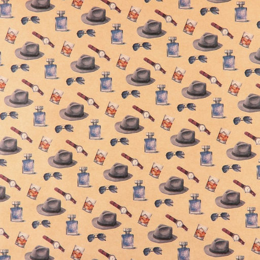 Цена за 10 шт. Бумага упаковочная крафтовая «Шляпы», 50 х 70 см