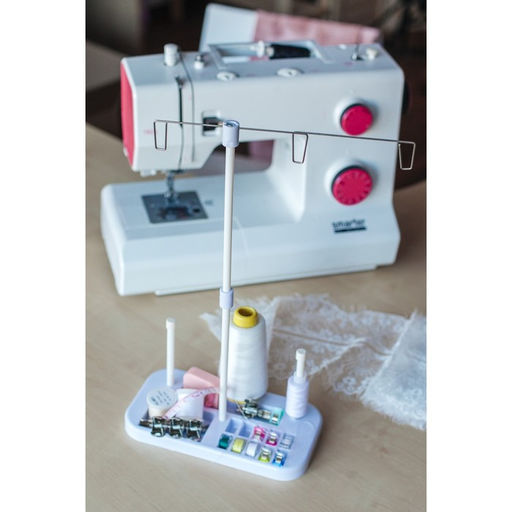 Органайзер-стойка для ниток, на подставке, 20.7×10.8×36.5 см, голубой, белый