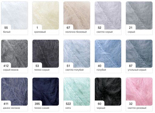 Цена за 5 мотков пряжи Mohair Classic New