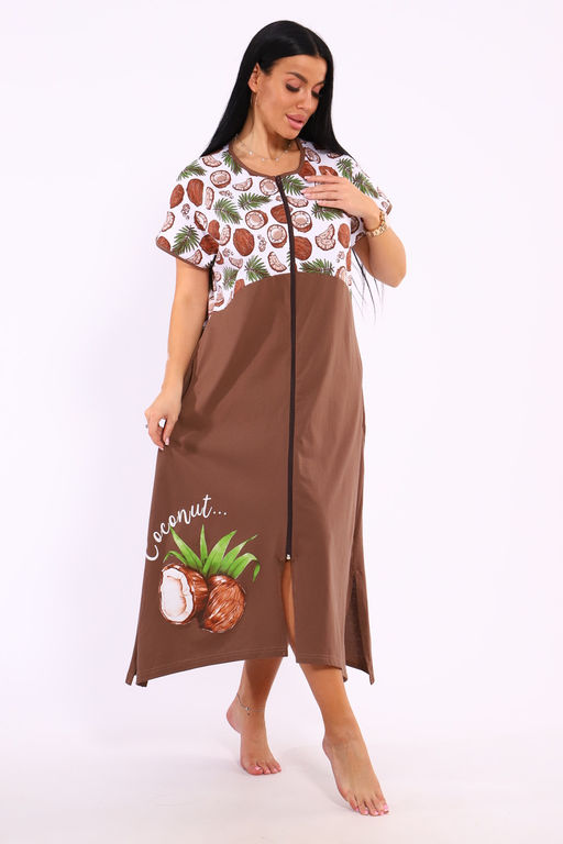 Халат на молнии Кокос