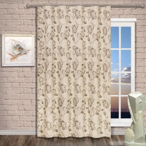 Арт. 12988/PB/170, ПИОН, цвет: бежево-бронзовый, тефлоновая пропитка, ГОТОВЫЕ ШТОРЫ, ширина от 150 см x высота 250 см (на шторной ленте)