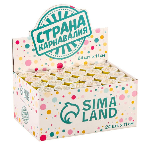 Цена за 24 шт. Хлопушка пружинная поворотная Весёлого праздника, 11см - Страна карнавалия фото 2