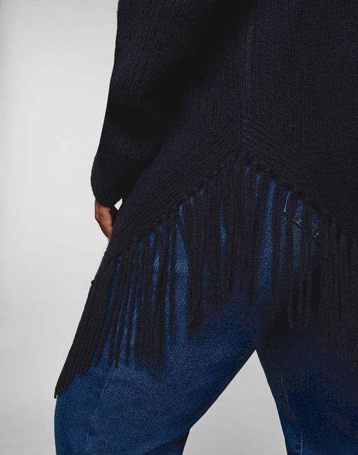 Пуловер, синий - Sheego фото 6