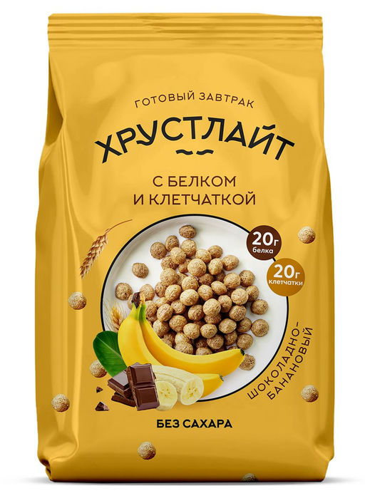 Готовый завтрак Шоколадно-банановый / 150 г / ТМ Хрустлайт