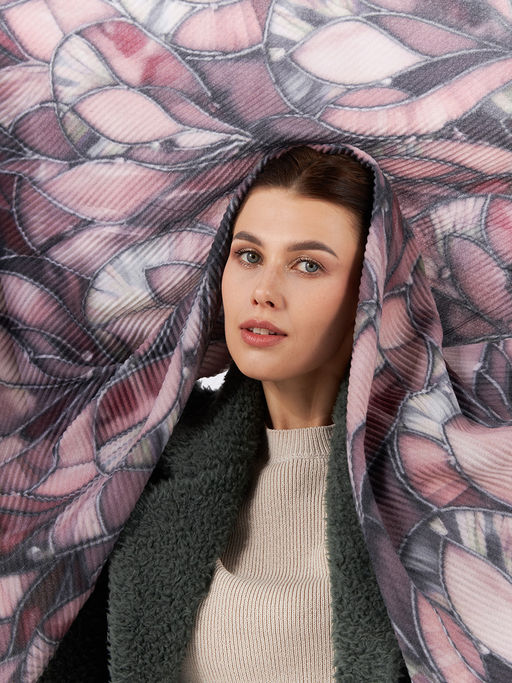 Большой, мягкий, тонкий и очень нежный двусторонний палантин с рисунком - Tantino фото 5