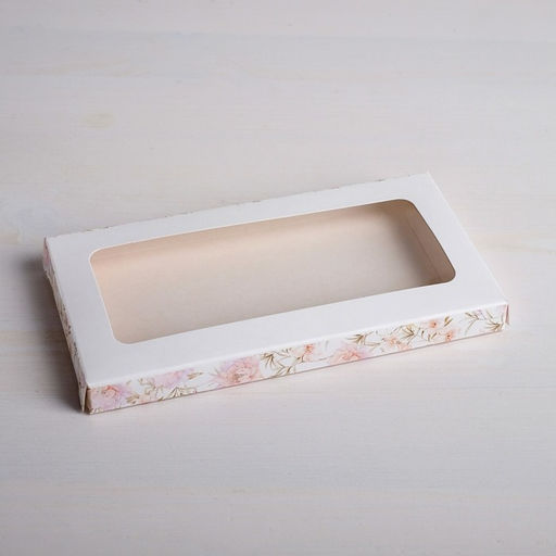 Цена за 5 шт. Коробка для шоколада, кондитерская упаковка, «Нежность», с окном, 17.3×8.8×1.5 см