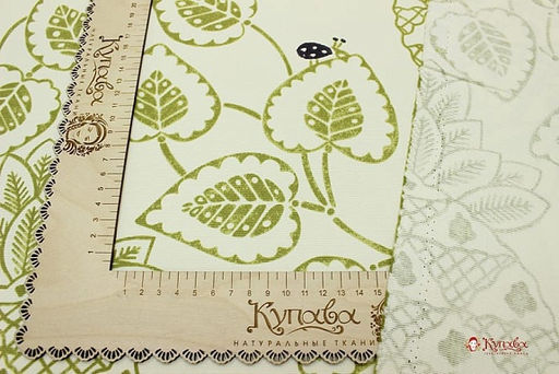 Интерьерный хлопок Тропический сад цв.светлый хаки, ш.1.5м, хлопок-100%, 240гр/м.кв - Купава фото 5