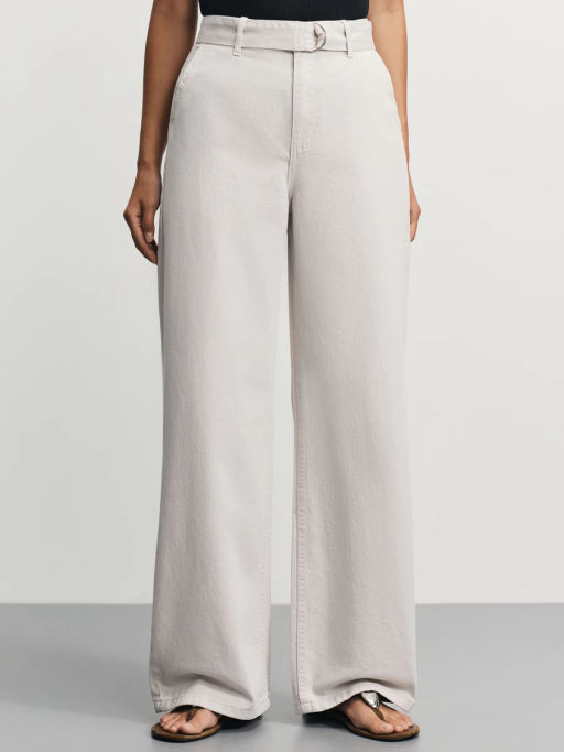 Джинсы wide leg с ремнем / Zarina  фото 2