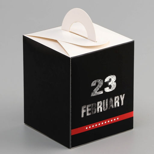 Цена за 5 шт. Коробка для 1 капкейка 23 Февраля, 9.2?9.2?11.1 см