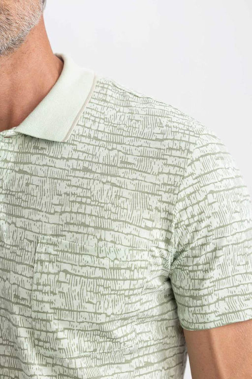 Футболка-поло с коротким рукавом с принтом Modern Fit - Defacto фото 5