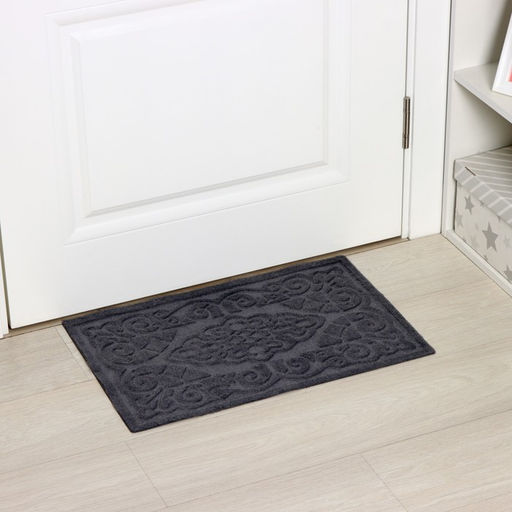 Коврик влаговпитывающий придверный без окантовки Доляна «Восточная сказка», 40×60 см, серый