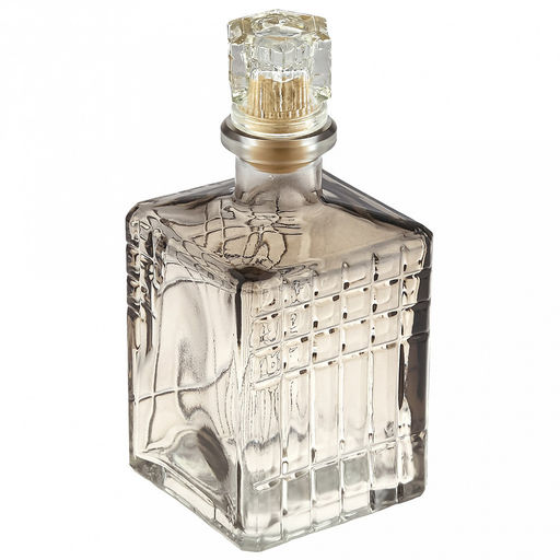 Графин-штоф стеклянный Кубик 0,7л, 9,6х9,6х21см, премиальный, Дымка (Россия)