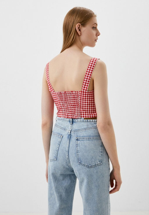 Блузка-топ в красно-белую клетку - Incity фото 25