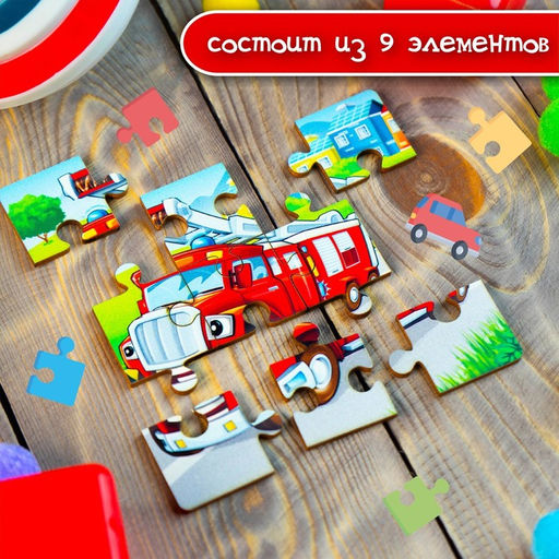 Пазл Пожарная машина, 9 деталей - Лесная мастерская фото 6