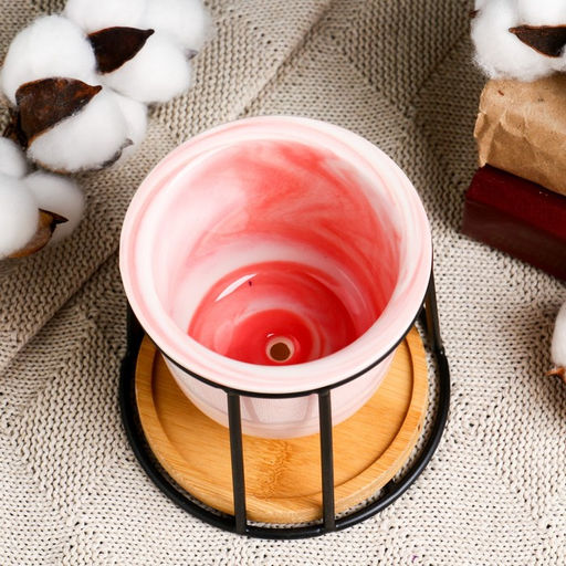 Цена за 2 шт. Горшок для цветов «Сосуд», 250 мл, 12×8.5 см, керамика, с поддоном, с подставкой, розовый