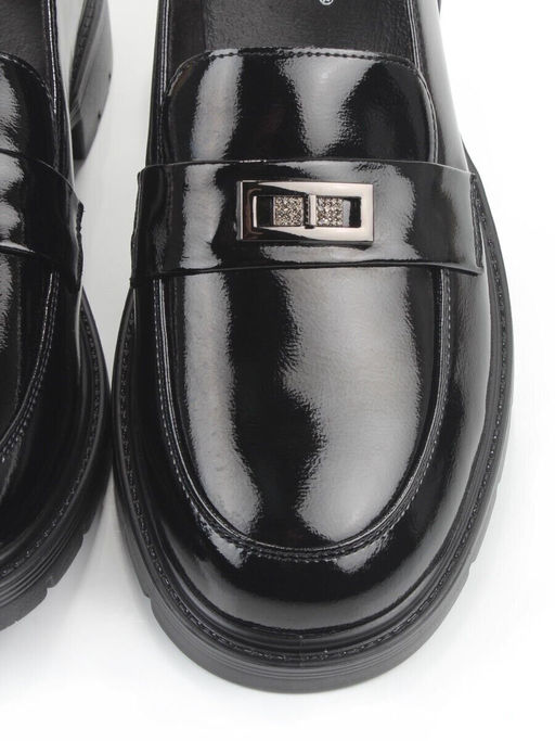 03-PDHL243-1 BLACK Лоферы женские (натуральная кожа)