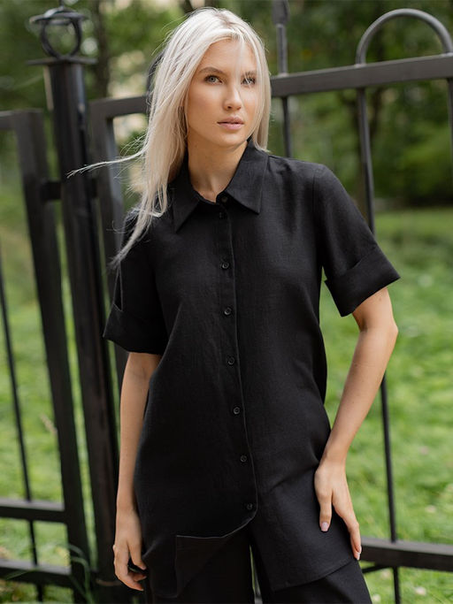 Блузка рубашка лен вискоза