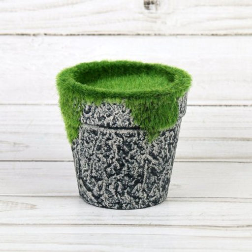 Кашпо со мхом декоративное 8х7,5 см / 16010 /уп 240/ - ГалеонТрейд фото 3