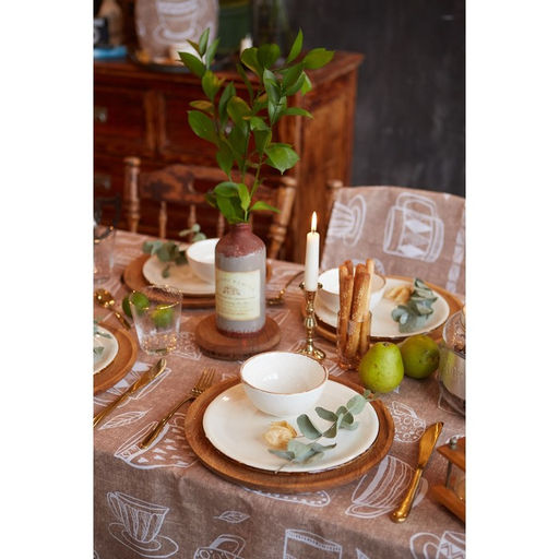 Скатерть Доляна Cup of tea 180х144 см, 100% хлопок, 164 г/м2  фото 10