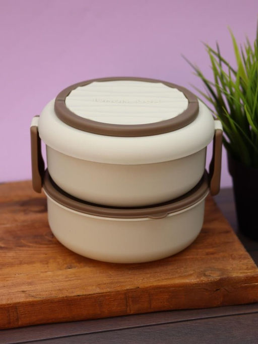 Ланчбокс Round box 2 яруса, white (1400 мл)
