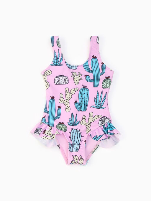 Купальник для девочки слитный MINAKU «Кактусы», розовый, рост 134-140 см