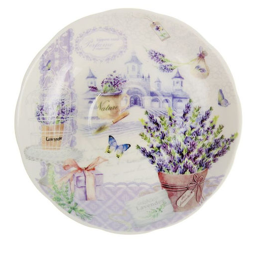 Чайная пара керамическая «Лавандовое поле», 2 предмета: чашка 220 мл, блюдце d=15 см