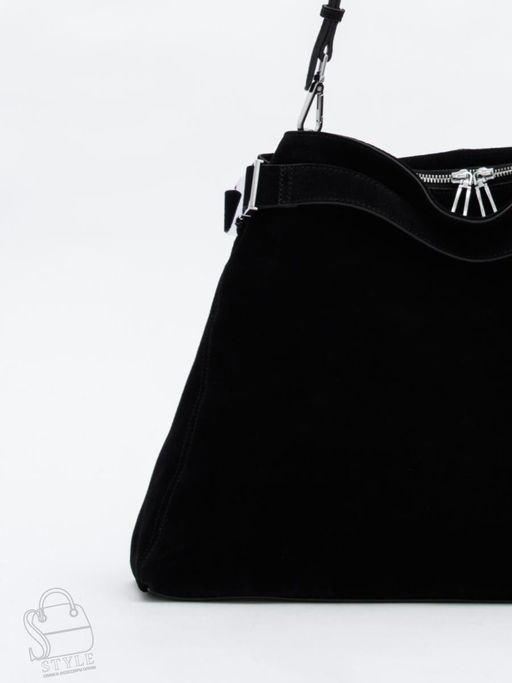 Сумка женская кожаная 6149Q black Polina&Eiterou