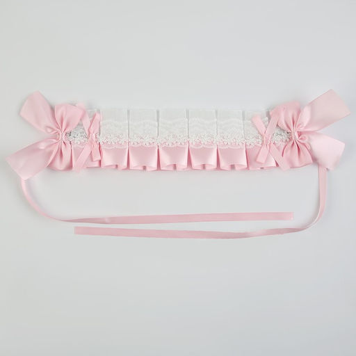 Карнавальная повязка Лолита, розовая с белым кружевом