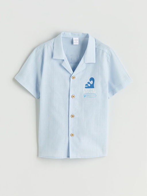 Resort Yaka Bask?l? Erkek ?ocuk G?mlek