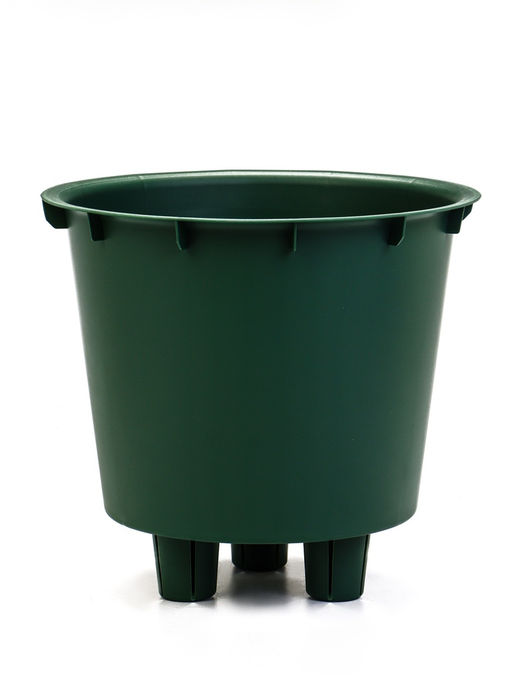 Кашпо для цветов «Микрит», 7.8 л, d=28 см, h=25.5 см, со вставкой, пластиковое, зелёное