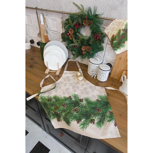 Фартук Этель Еловые ветви 70х61 см, 100% хлопок, саржа 190 гр/м2  фото 2