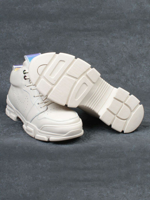 01-REN8-CAX-4-1 BEIGE Ботинки демисезонные женские (натуральная кожа, байка) - Фабричный китай фото 16