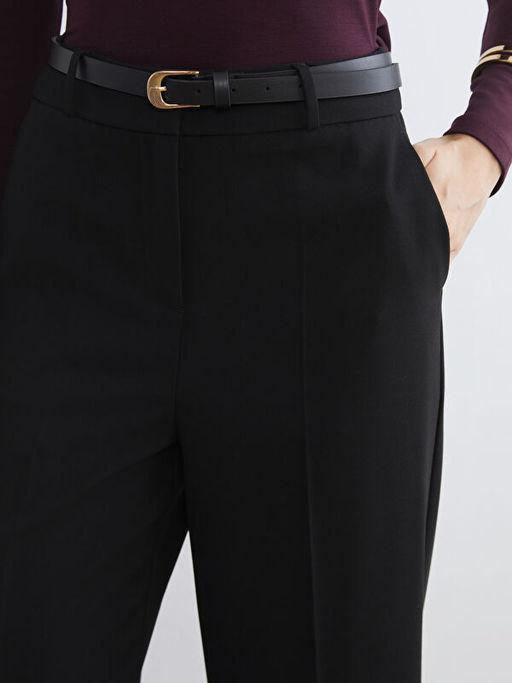 Beli Kemerli Geni? Pa?a Kad?n Pantolon