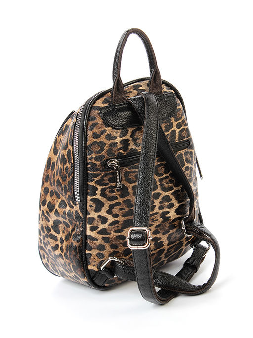 LACCOMA рюкзак Мэри-HL040-леопард темно-коричневый эко кожа хлопок фото 3