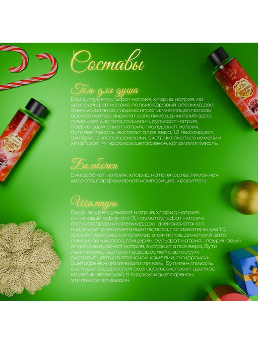 Новогодний подарочный набор косметики Новогодний экспресс, с ароматом розы и корицы. Красная серия. - SB BEAUTY фото 7