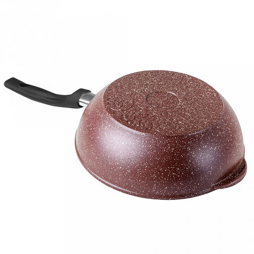 Сотейник с антипригарным покрытием д28см "Шоколад", h8,2см, s0,4см, ручка из термостойкого пластика, стеклянная крышка с пароотводом, подарочная упаковка (Россия)