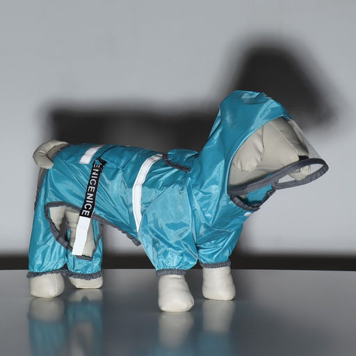 Комбинезон для собак, демисезонный с козырьком, размер S (ДС 28, Ог 41, ОШ 31 см), голубой - Simaland фото 27