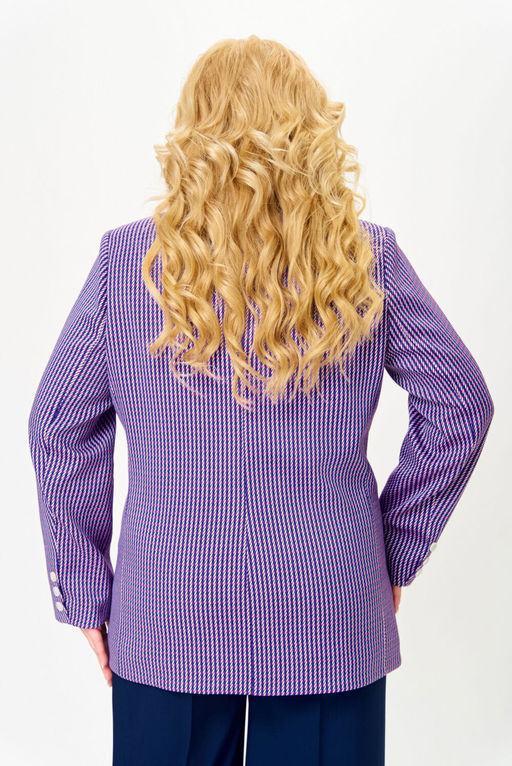 Жакет Swallow 816.1 Лилово-молочная мелкая гусиная лапка фото 6