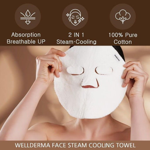 Face Steam Towel - Полотенце хлопковое паровое для лица, 1 шт - Wellderma фото 2